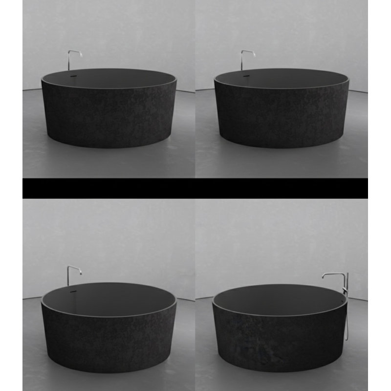 Baignoire autoportante 58,9 po, Noir