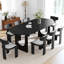 Table de salle à manger ovale en bois à double piédestal-768531205-768531197