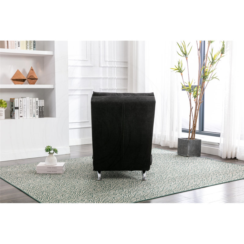 Chaise longue rembourrée avec fonction de vibration, Lin noir