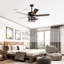 Ventilateur de plafond 52 po avec pales en contreplaqué avec télécommande pour le salon, la chambre à coucher