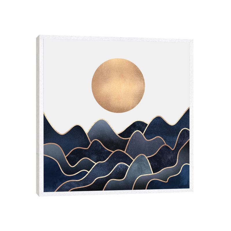 Waves - Floater Frame Print on Canvas, 66.04 cm H x 66.04 cm W, White Framed