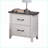Two-Tone White/Gray Solid Wood 2-Drawer Bedroom Nightstand