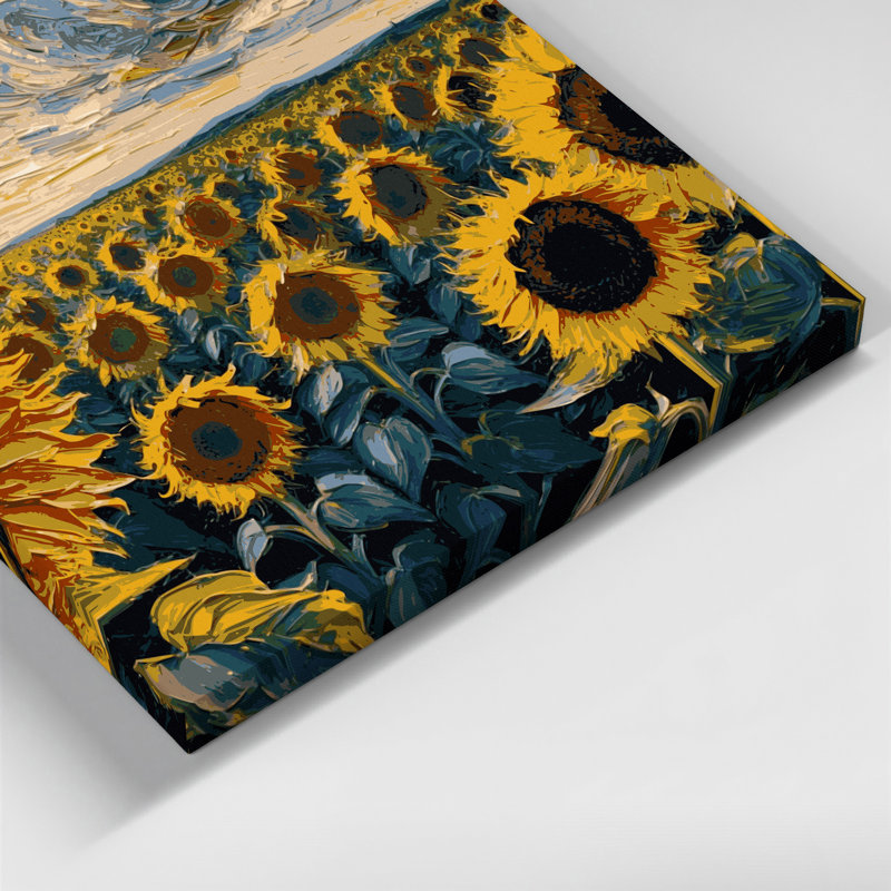 «Farm Sunflowers», art mural sur toile beige, H 20 po x l 24 po