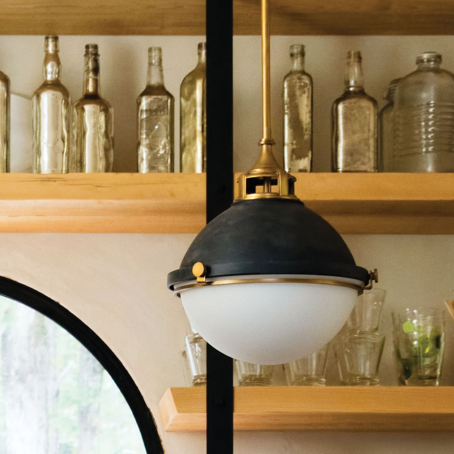 Kyoto 2-Light Chandelier, Aged Zinc, 14.5" H x 13.5" W x 13.5" D