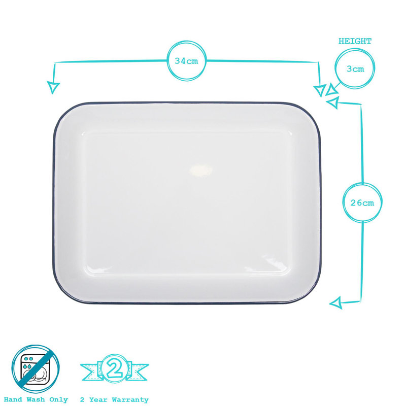 Argon Tableware Non-Stick Steel 2 Piece Baking Tray Set, Blue