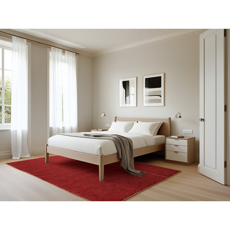 Machine Washable Solid Brown Area Rug, Rectangle 5 pi x 7 pi