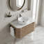 Meuble-lavabo mural de 76 cm (30 pouces) avec lavabo rond à rayures blanc Carrara et tiroir de rangement-837719040-837719041-837719042