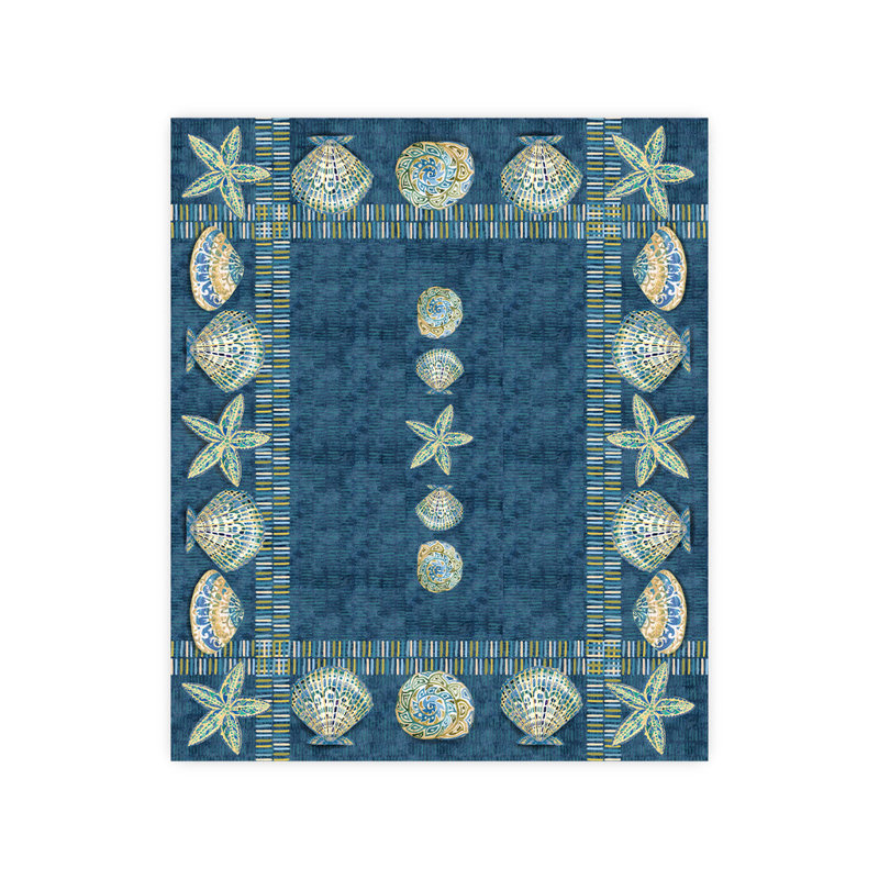 Nappe à motif de coquillages embellis, L 84 po x l 70 po