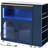 Modern Navy Kitchen Island With Adjustable Table, Led Lighting & Convenient Power Outlet, Blue Rolling Storage, , Compartment-1720327072