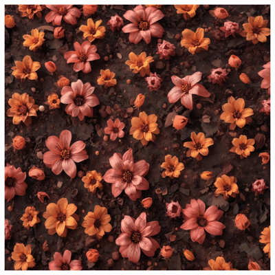 Orange Pink Blossoms Comforter