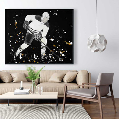Joueur de hockey en action - Toile encadrée pour la décoration intérieure
