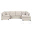 Canapé beige en chenille à accoudoirs carrés-1526976094