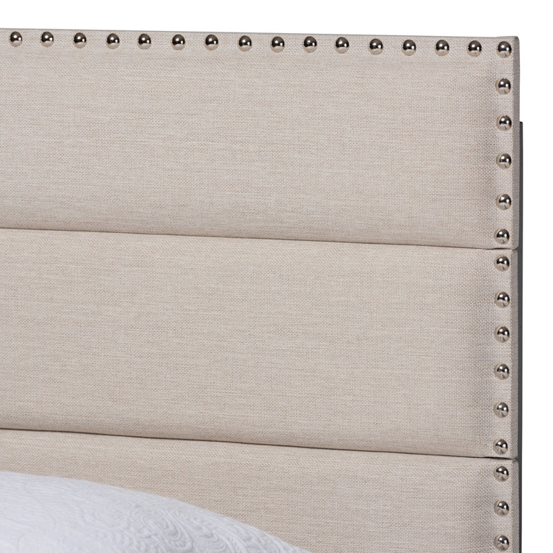 Lit tapissier standard Etalo, Beige, Grand
