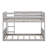 Twin Over Twin Floor Bunk Bed With Panelled Headboard And Footboard-1957884103