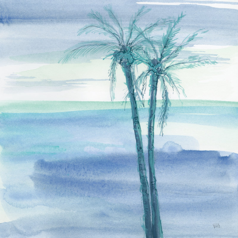 Peaceful Dusk II by Chris Paschke - Wrapped Canvas Painting, 122cm H x 122cm W x 3.8cm D, Blue
