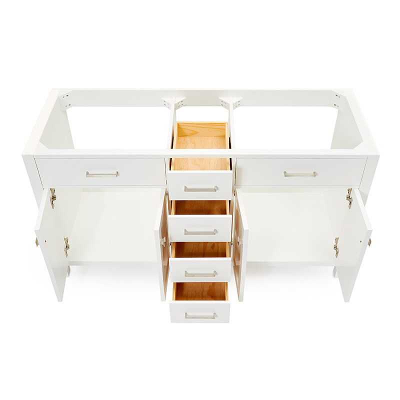 Base de meuble-lavabo double Petrel, Blanc