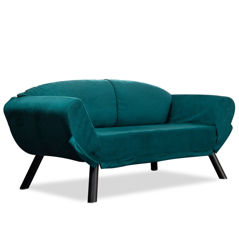 Canapé-lit rembourré 82,68 po, Polyester vert pétrole