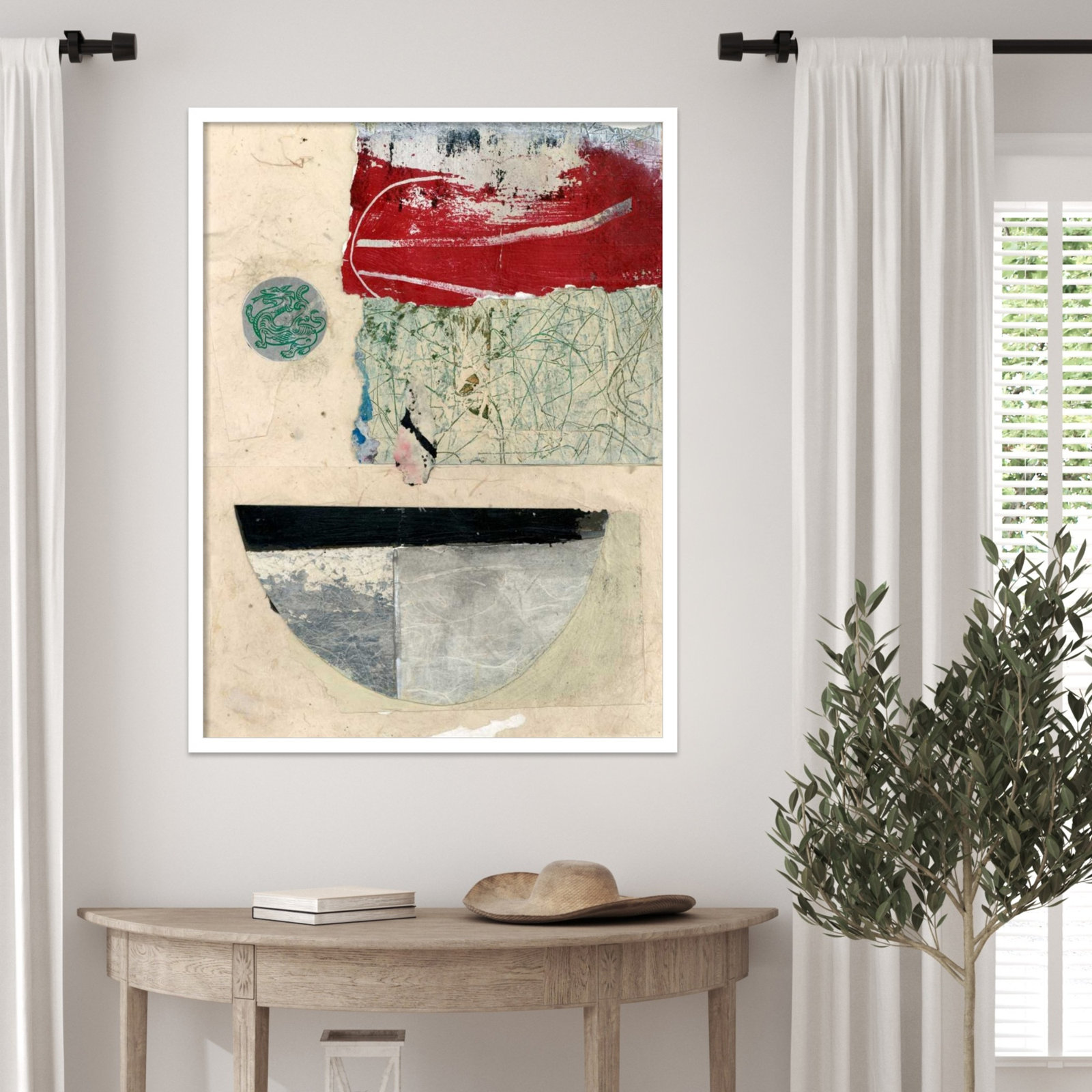 Fresno "Natural Elements No. 2" Print, 33" H x 25" W, White