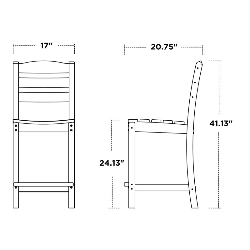 Chaise d'appoint de comptoir POLYWOOD La Casa, Vert