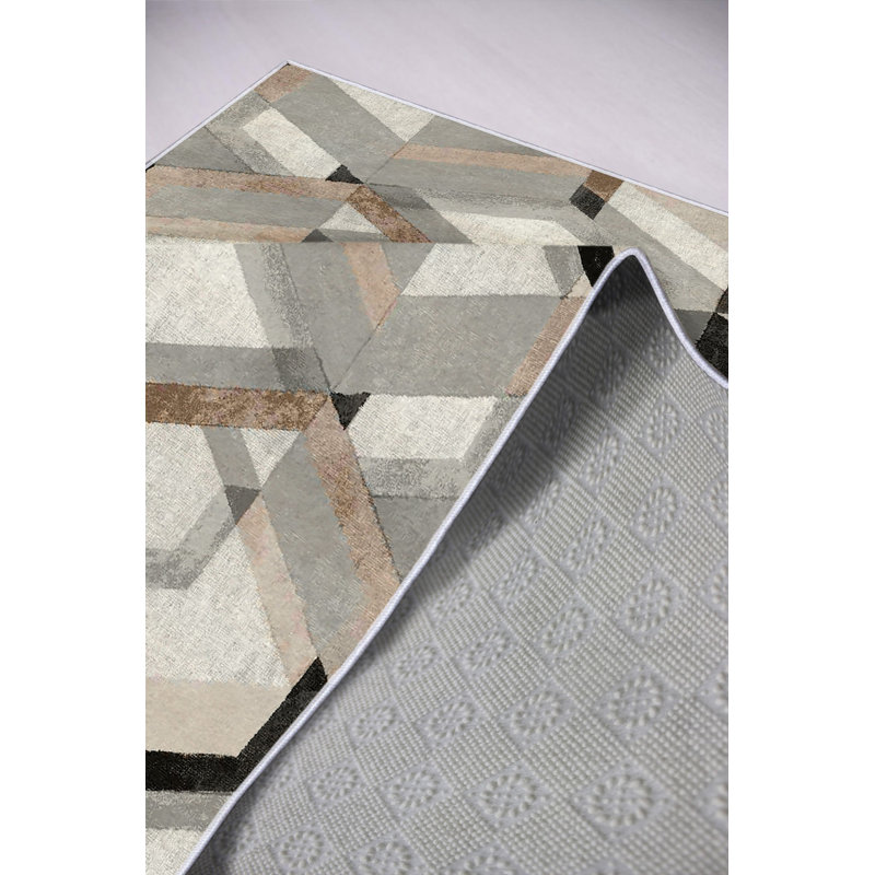Premium Hall Carpet, 3.3 x 6.6 ft, Grey | 100% Polyester, 650 g/m² | Antibacterial, Non-Slip PVC Dot Underside | Machine Washable, Eco-Friendly, 0.2 in Pile Height | Perfect for Entryway, Living Room & Bedroom