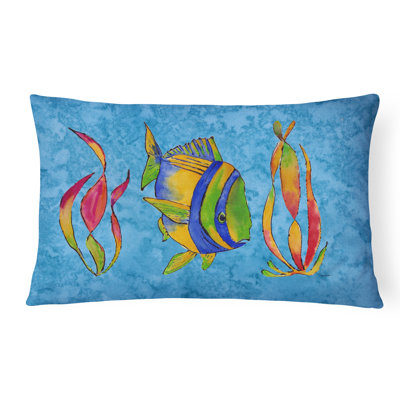 Tropical Fish and Seaweed Indoor/Outdoor Throw Pillow