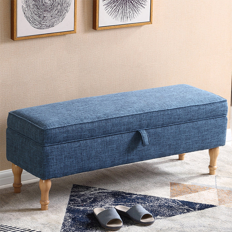 Banc rembourré gris, H 17,72 po x l 51,18 po x P 15,75 po