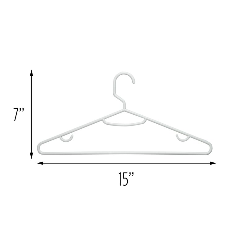 Recycled Stackable Black Plastic Coat Hanger, (Box of 100) 15 Inch