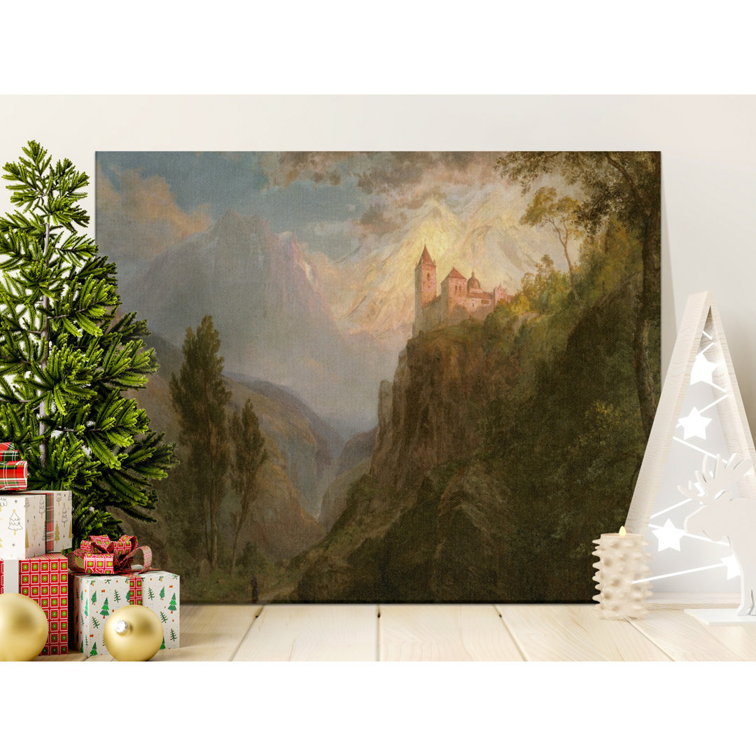 Mountain Castle Canvas Wall Art, Gallery Wrapped, Archival Inks, Landscape Painting, Ready to Hang, Home Decor, Living Room, Bedroom, Office