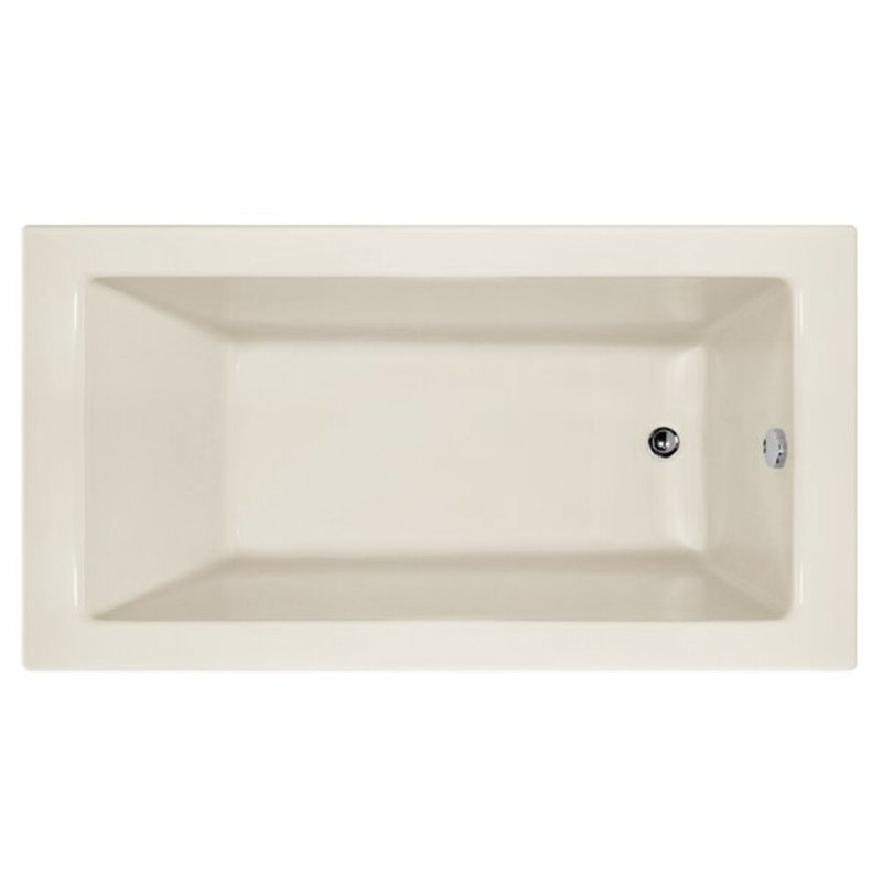 Sydney 60'' L Air Bathtub, Bone, Left, Polished Chrome