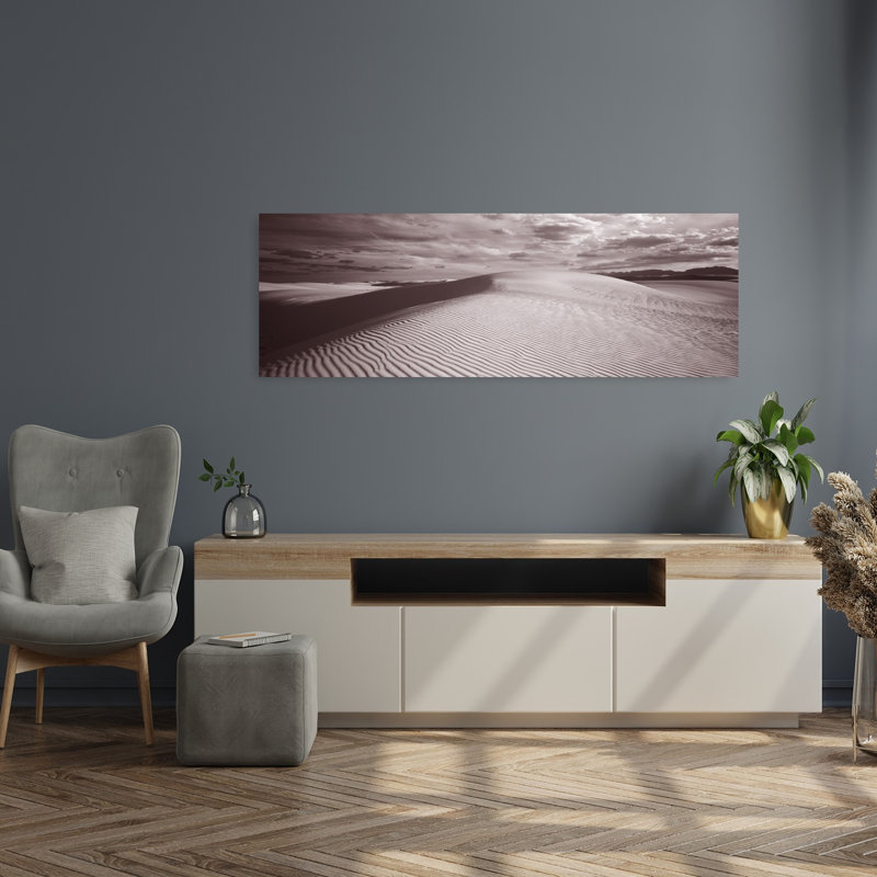 Dunes, White Sands, Nouveau-Mexique, art contemporain abstrait, architecture murale, H 16 po x l 48 po