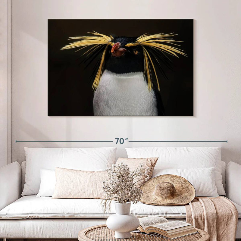 Southern Rockhopper Penguin, 32" H x 48" W
