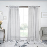 100% Pure Linen Lightweight Voile Sheer Rod Pocket Curtain (Single Panel)