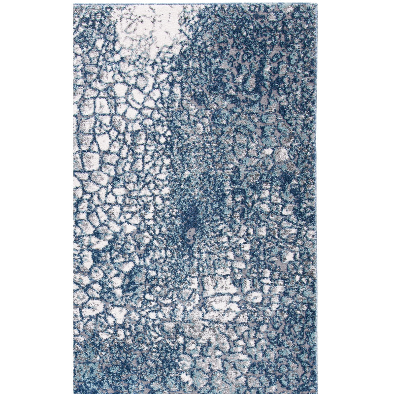 Mauzy Performance Abstract Rug, Square 6'7"