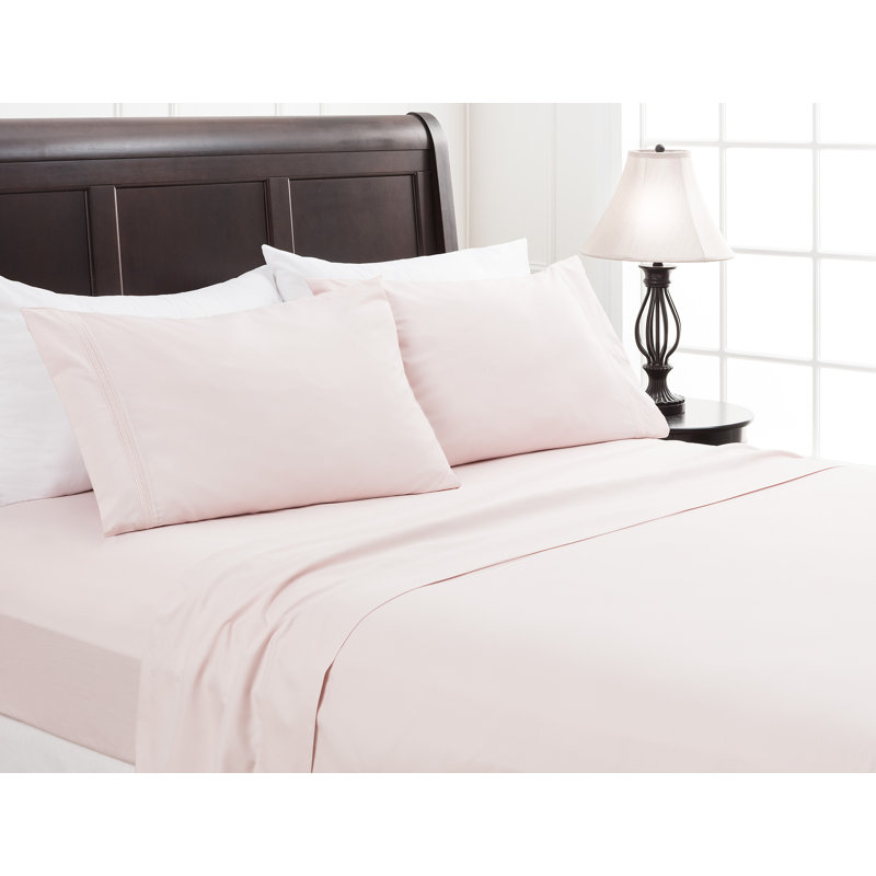 Ultra Soft Microfiber Percale Sheet Set, Queen Sheet Set with Fitted Sheet, Pink