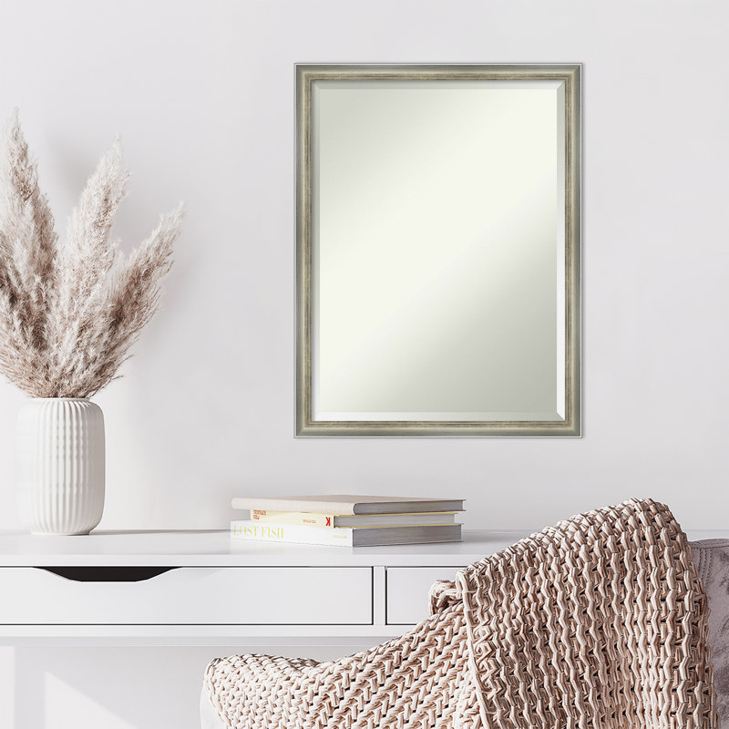 Miroir mural Carleena, Argent, 25,75 po x 19,75 po
