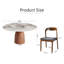 Ensemble de table de salle à manger de cuisine avec plateau paresseux rond amovible à plateau tournant (1 table 4/6 chaises rembourrées)-149726132-149139220-149139243