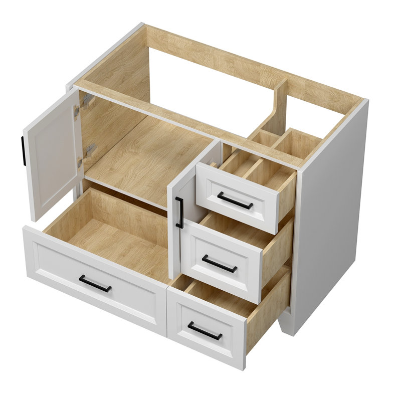 Meuble-lavabo en bois massif sans lavabo supérieur