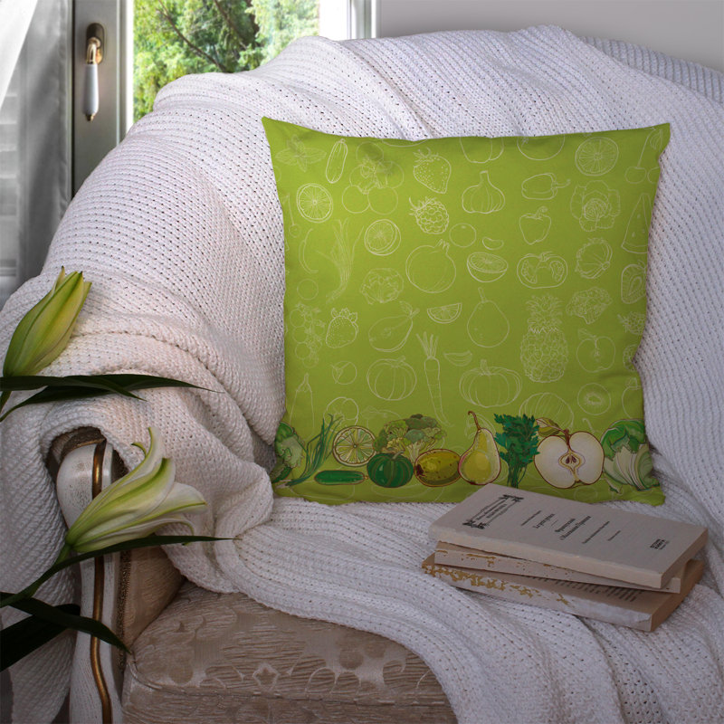 Coussin intérieur/extérieur fruits et légumes, 14 po x 14 po