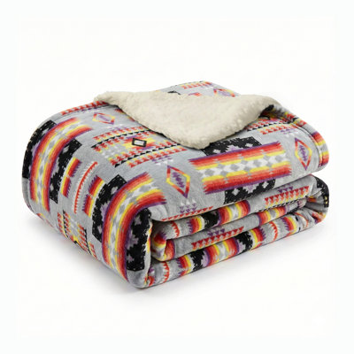 Plush Western Fleece Blanket, with Sherpa Reverse