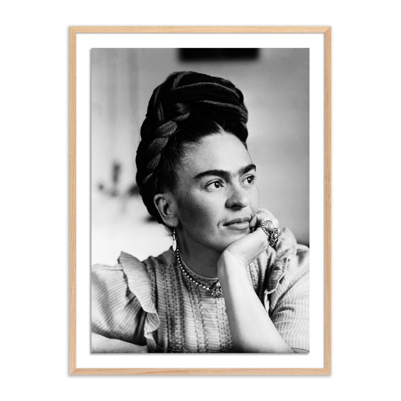 Frida Kahlo Print by Getty Images, 24" H x 18" W x 1.5" D, Black Framed