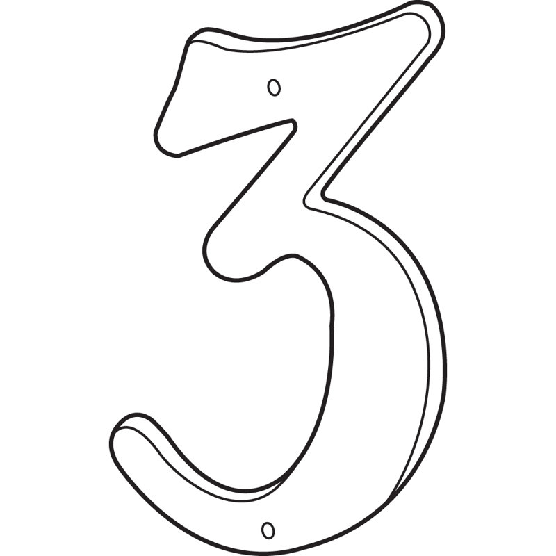 Numéro de maison de 3 po Prime-Line, plastique, noir avec clous, 3
