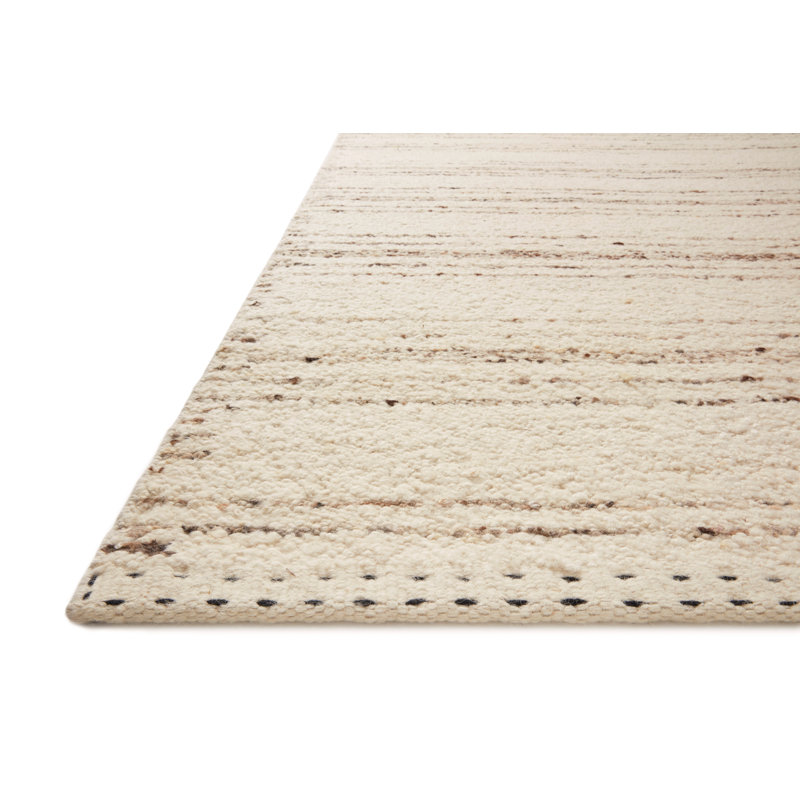 Tapis beige en laine tissé à la main Mingo, Rectangle 2 pi x 3 pi