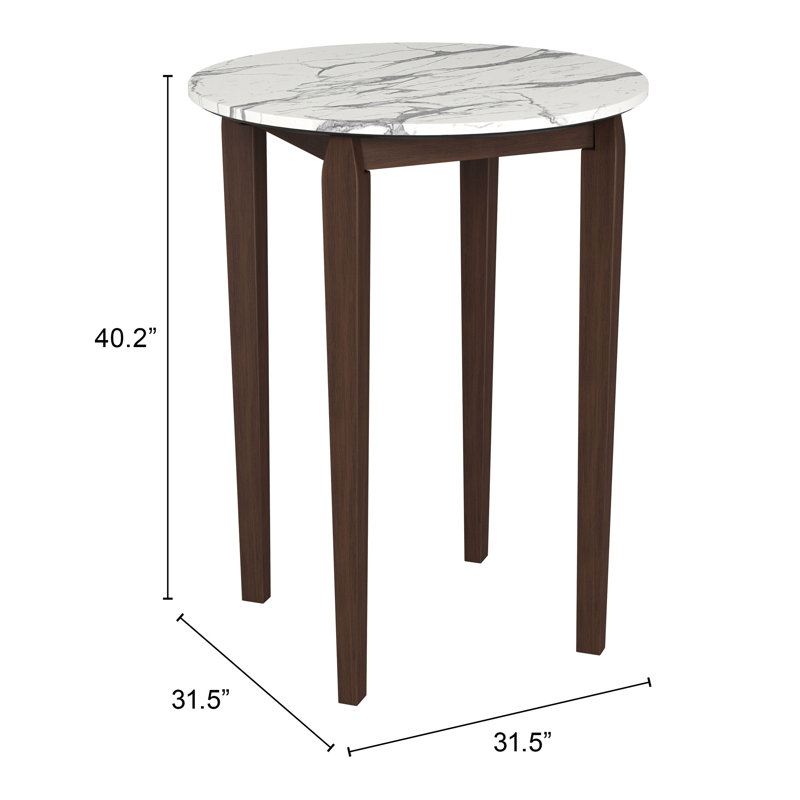 Volrad Vernon Bar Table White