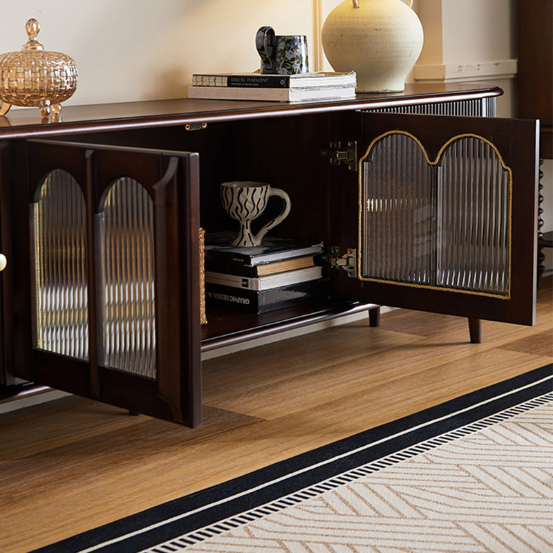 Meuble télé style français avec rangement rétro, 70.87"