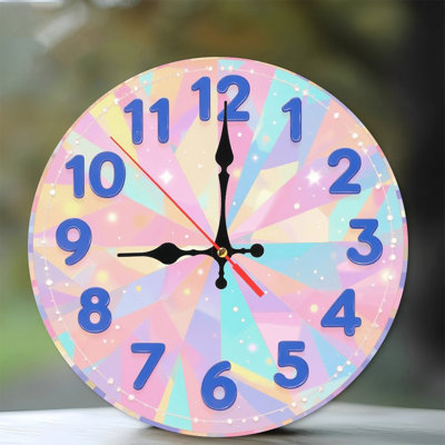 Pastel Geometric Clock Face