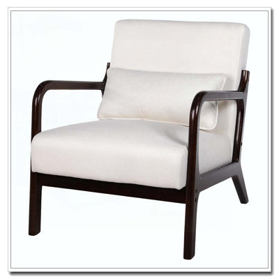 Modern Armchair, Accent Chair with Solid Wood Frame