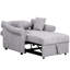Fauteuil convertible en chenille avec dossier réglable, chaise longue 3 en 1 se transformant en lit, lit simple pour le salon, gris-700013732