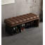 Modern & Contemporary Solid Wood Leather Upholstered Shoe Storage Bench-277592058-294718815