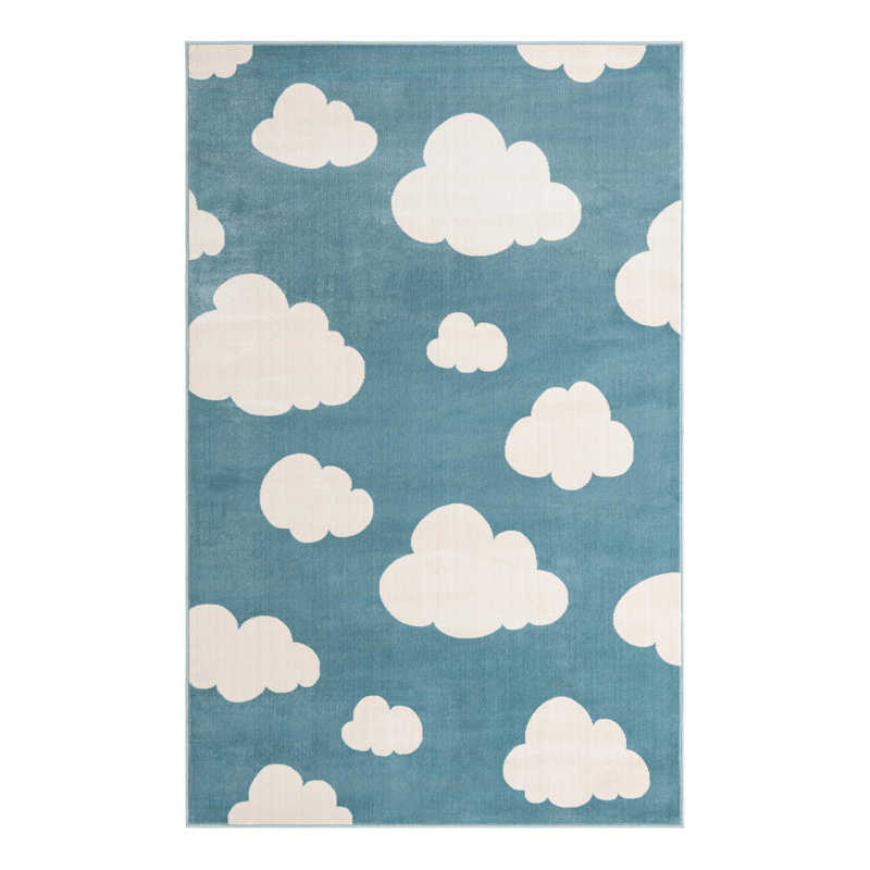 Unique Loom Clouds Whimsy Kids Rug, Rectangle 5'3" x 8'