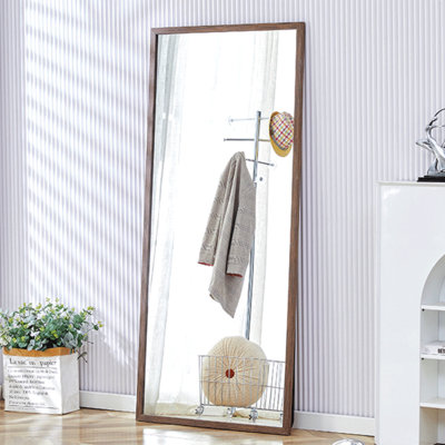 Miroir pleine grandeur à cadre en bois massif de quatrième génération, miroir d'habillage, porche de chambre à coucher, miroir décoratif, magasin de vêtements, grand miroir sur pied, fixation murale. 71 po x 31,5 po, miroir